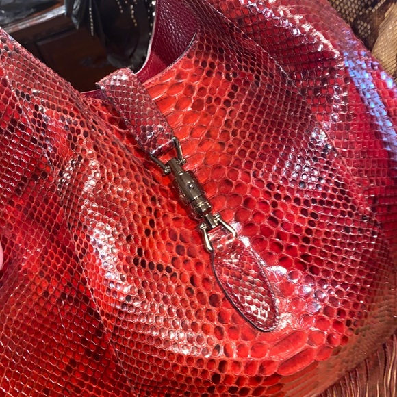 Gucci New Python Nouveau Fringe Hobo Bag - Picture 11 of 12